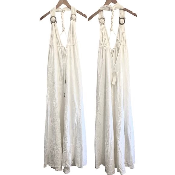 Alexis Bittar Dresses & Skirts - Alexis Maxi Gauze White Dress Deep V Bohemian Coastal Resort Womens Small